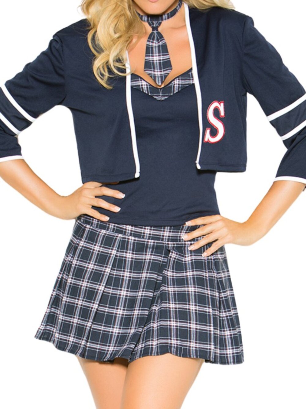 Plus Size Schoolgirl Costume Set Roleplay Outfit